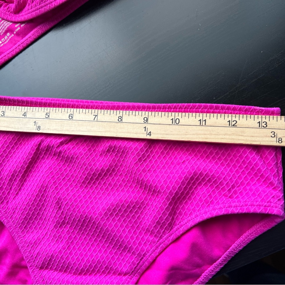 NWT Cabana Del Sol Hot Pink Ring Bandeau Bikini 2pc Set Size Medium  Swim - Picture 6 of 9